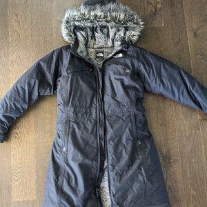 THE NORTH FACE Arctic Waterproof 550 Down Faux Fur Trim Black Parka